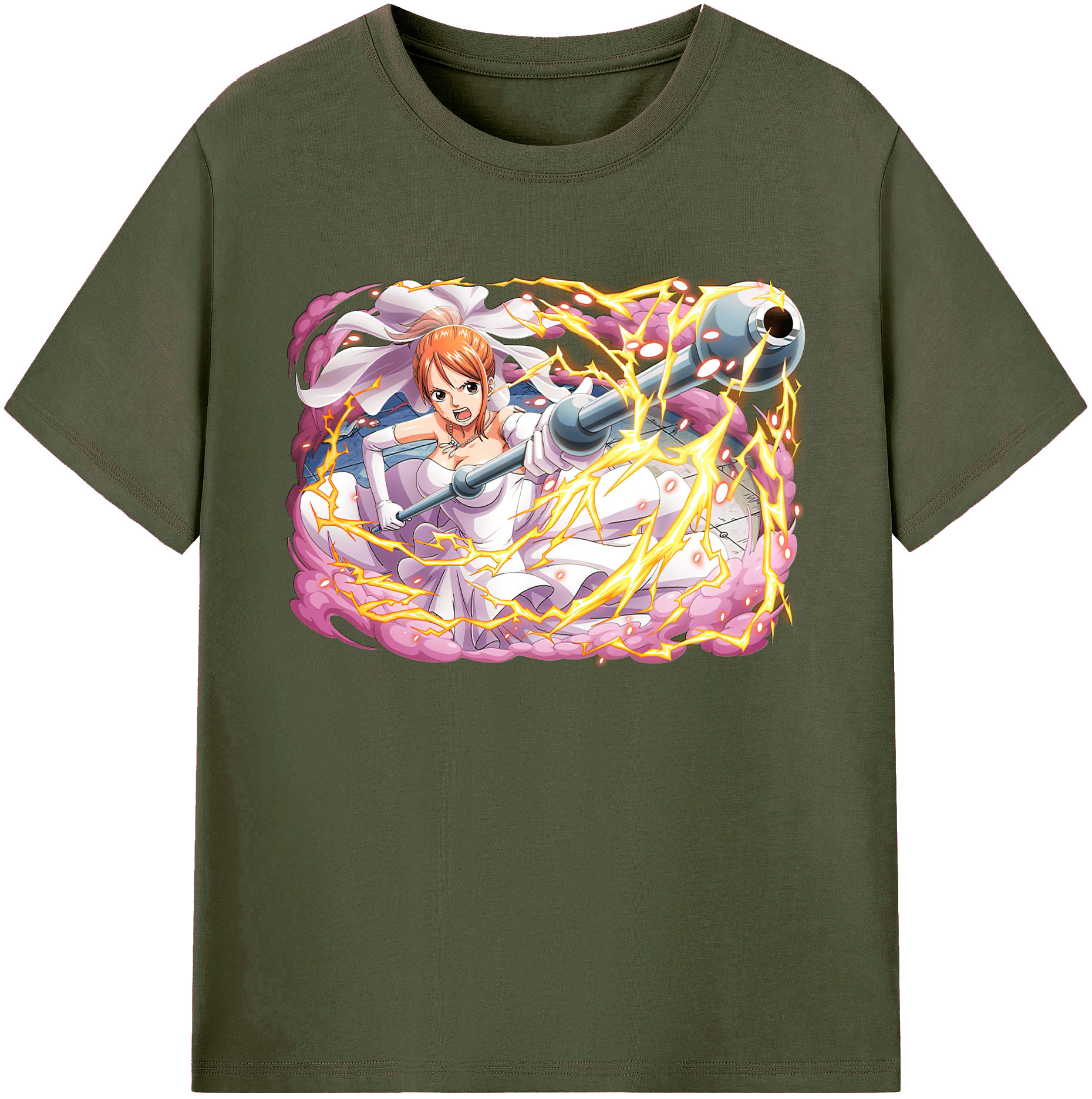 （画像用） ワンピース ナミ ONE PIECE Nami 綿100％ メンズ半袖Tシャツ｜肌触りやわらか＆通気性